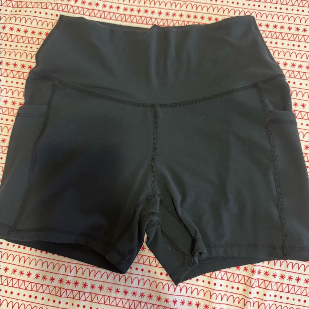 Sunset Women's Black High-Waisted Pocket Biker Shorts